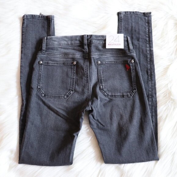 NEW Anthropologie M.i.H Grey Low Rise Skinny Jeans Size 24 - Picture 12 of 15
